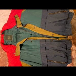 Vintage color block puffer jacket